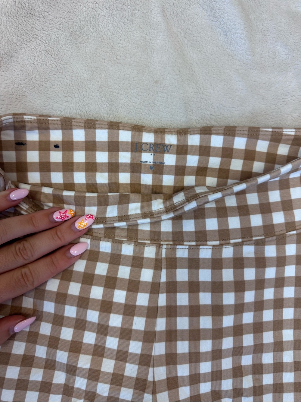 J. Crew Brown and White Gingham Leggings - Picture 2 of 3